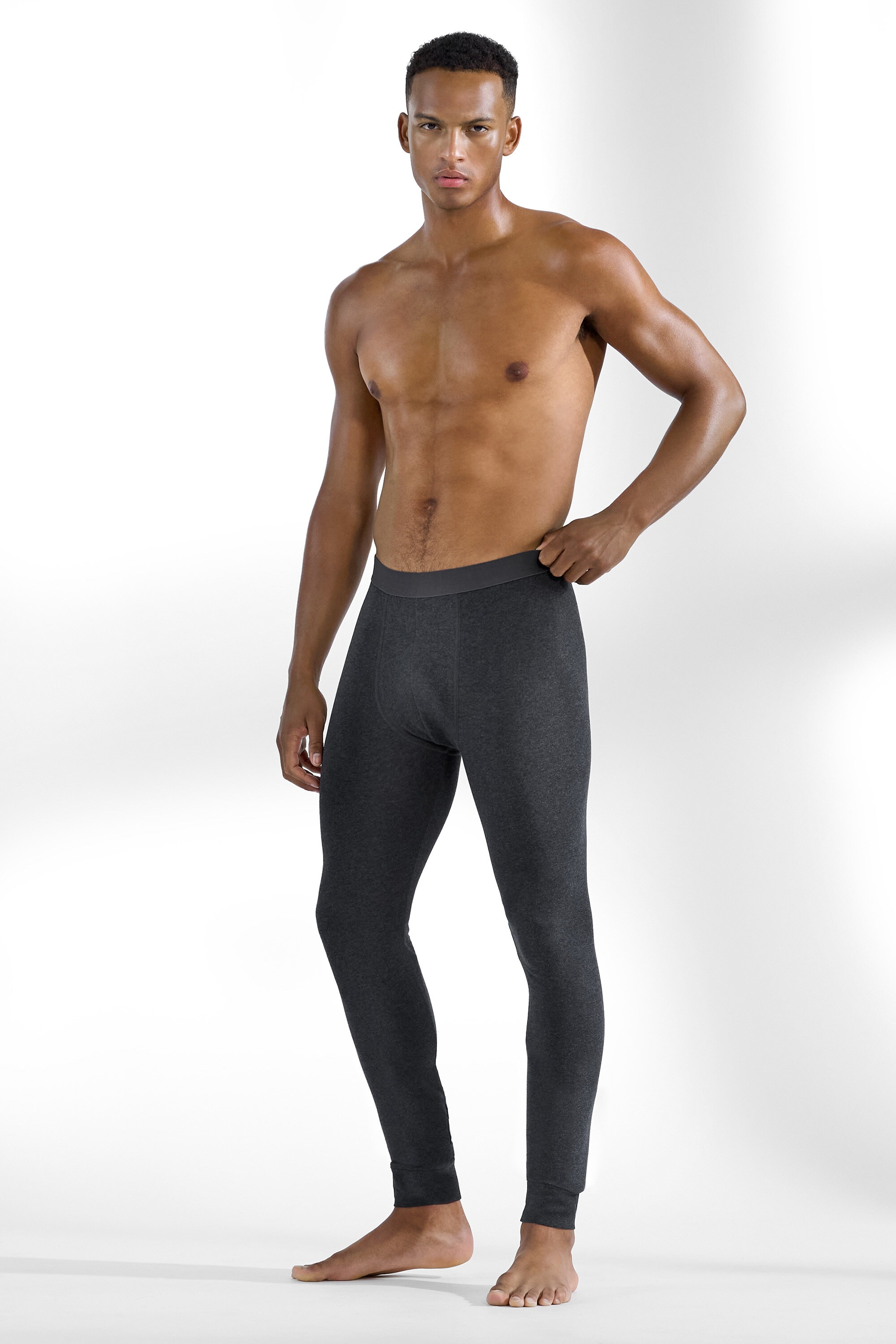 Long Johns in Dark Grey Melange Comfort Fit Bread Boxers Bread Boxers