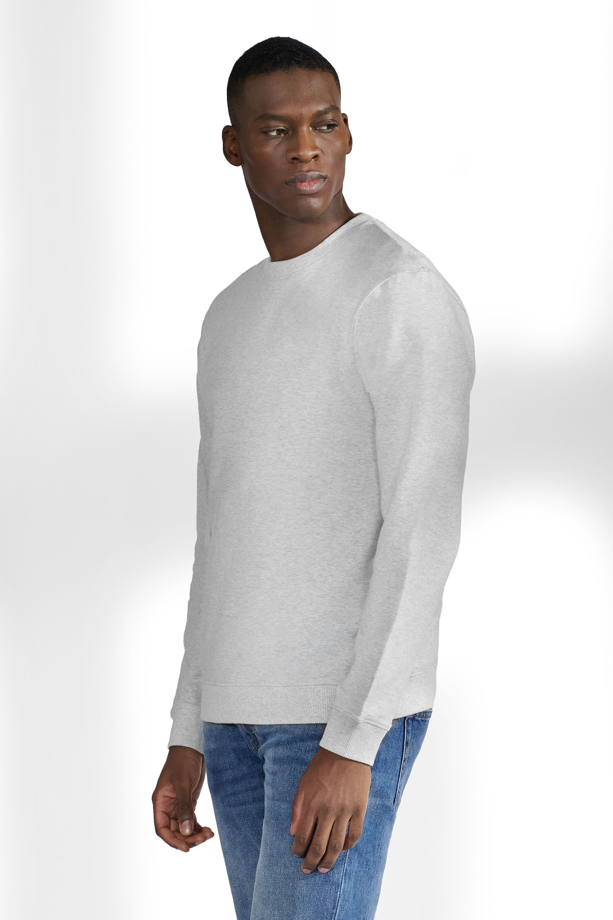 Oversized Fit Cotton sweatshirt - Light gray melange - Men